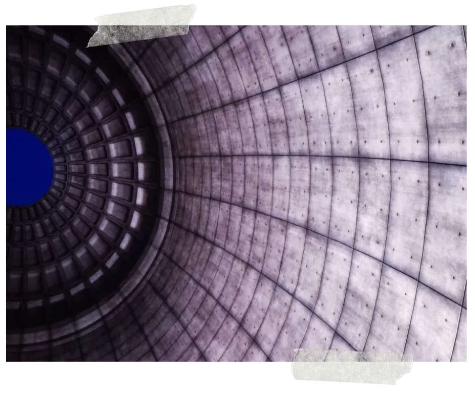 The inside of the Sphere's dome rendered as an immense grey vault
